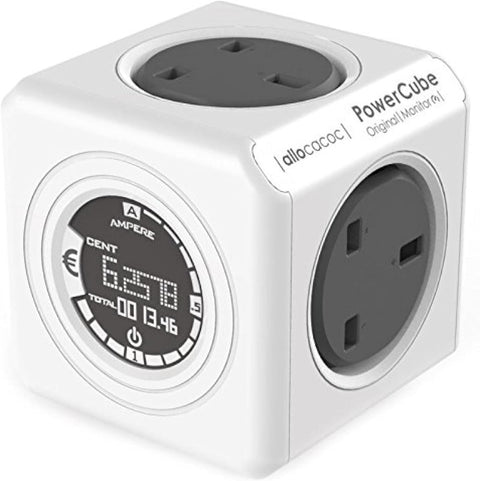 PowerCube Original Monitor UK – 4-Socket Wall Power Cube with Energy Monitoring