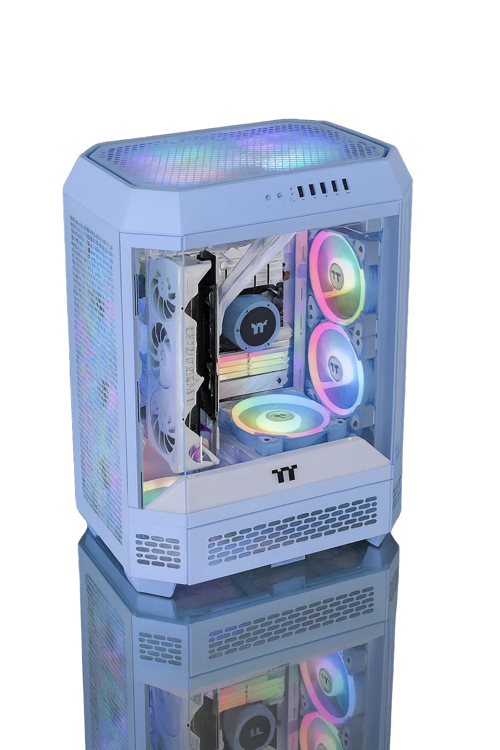 جهاز كمبيوتر ألعاب بمعالج Intel Core i5-14400F، بطاقة رسومات RTX 5060 بسعة 8GB، وذاكرة RAM بسعة 32GB