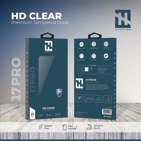 Elephant Horn, HD CLEAR Tempered Glass, iPhone 17 Series, Screen Protector