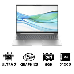 HP ProBook 460 G11 - 16 بوصة WUXGA / Ultra 5 125U / 8 جيجابايت / 512 جيجابايت (NVMe M.2 SSD) / DOS (بدون نظام تشغيل) / 1YW / Pike silver - كمبيوتر محمول
