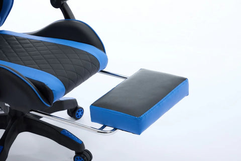 Oartex Model LD034 PVC Gaming Chair With Footrest - Black & Blue