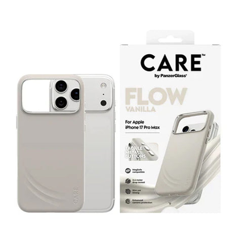 Care by PanzerGlass Feature FLOW Vanilla Case. MagSafe iPhone 17, 17 Air, 17 Pro, 17 Pro Max
