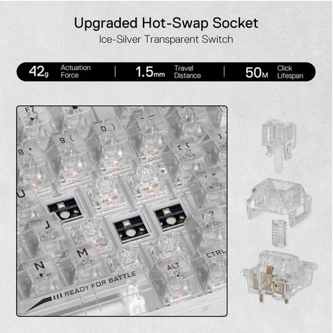 Redragon K658, IRELIA PRO SE 90% 3-Mode Wireless RGB Full Transparent Mechanical Gaming Keyboard