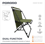 Porodo, Lifestyle Dual-Function Foldable Camping Chair & Table