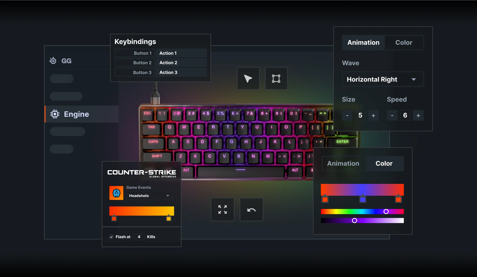 ستيل سيريس لوحة مفاتيح الألعاب أبيكس 9 ميني - تصميم امريكي