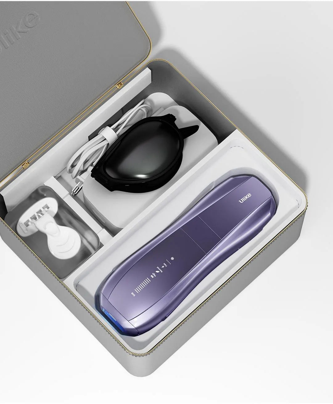 Ulike Laser Hair Removal, Air 10 IPL Hair Removal for Women and Men, 65°F Ice-Cooling Contact, Dual Lights, Skin Sensor & SHR Mode with leather case