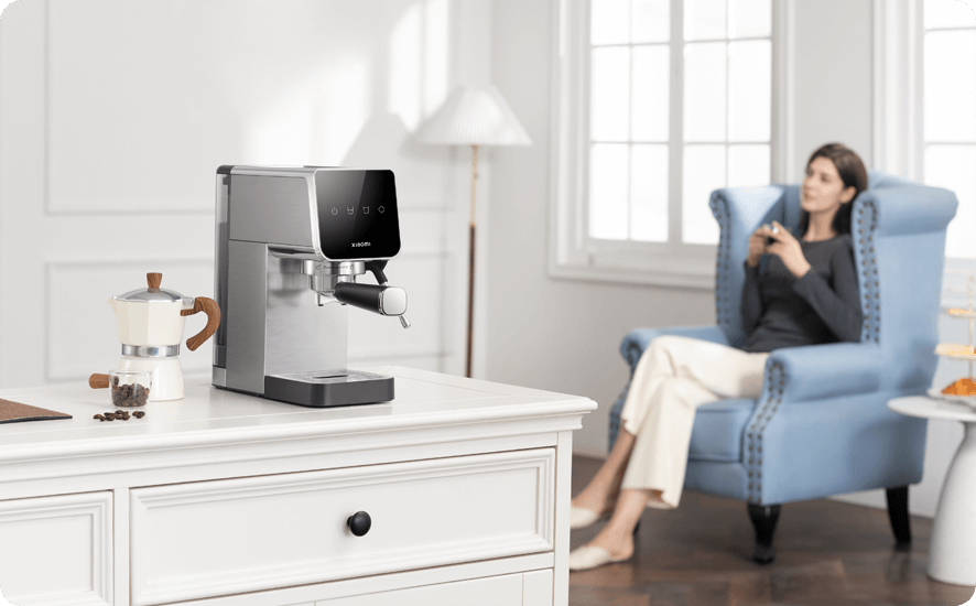 شاومي ماكينة إسبرسو نصف آلية 20 بار – ماكينة قهوة مدمجة من الفولاذ المقاوم للصدأ مع عصا بخار (المملكة المتحدة)