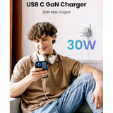 UGREEN Nexode 30W USB-C PD GaN Fast Charger UK -folding foot (Black) CD305
