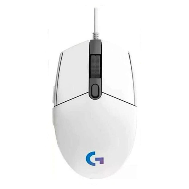 ماوس Logitech G203 LIGHTSYNC للألعاب – أبيض RGB سلكي بدقة عالية
