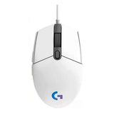 ماوس Logitech G203 LIGHTSYNC للألعاب – أبيض RGB سلكي بدقة عالية