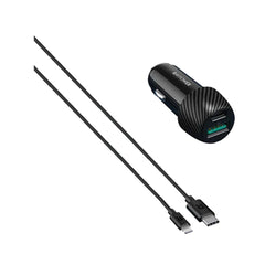شاحن سيارة RAVPower RP-VC031 إجمالي 44 واط + مجموعة 1 متر باللون الأسود 