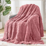 Wajade Fleece Throw Blanket, Fluffy Faux Fur Blanket for Bed Sofa Couch, Soft Warm Thick Blanket,Size 200X230 CM