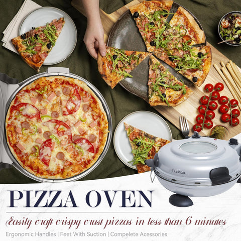 Lexical, Pizza and Bread Maker with Timer and Removable 32cm Pan