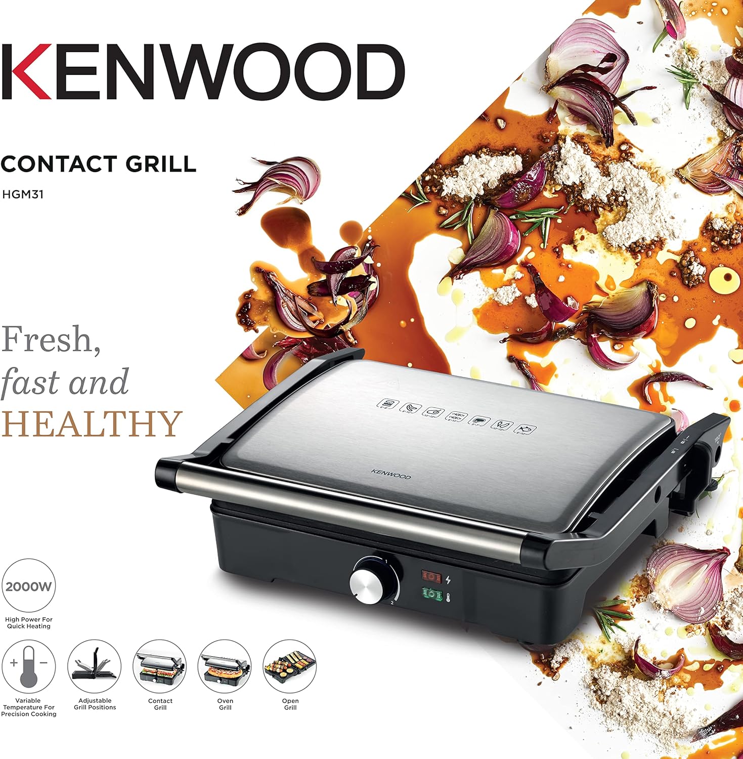 KENWOOD HEALTH GRILL BKMETAL HGM31.000SI