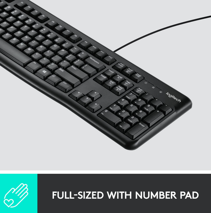 طقم Logitech MK120 كيبورد وماوس سلكي عربي/إنجليزي للاستخدام المكتبي – أسود