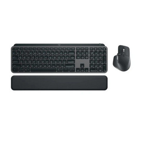 طقم Logitech MX Keys S كيبورد وماوس لاسلكي احترافي عربي/إنجليزي بإضاءة خلفية – رمادي غرافيت