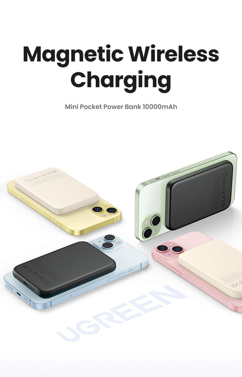 UGREEN 10000mAh PD-20W Magnetic Wireless15W Power Bank Beige PB561
