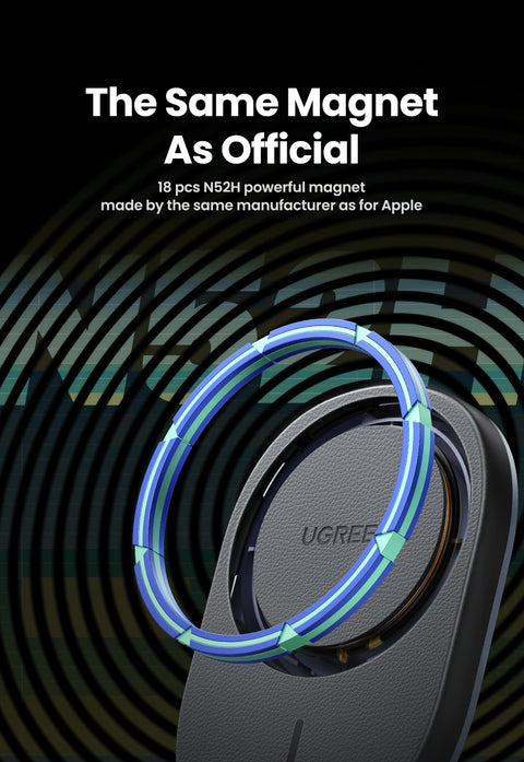 UGREEN CD345, Magnetic Car Wireless Charger 15W - Black