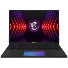 كمبيوتر محمول للألعاب MSI Titan 18 HX A14VIG مقاس 18 بوصة UHD+، 120 هرتز، وحدة معالجة مركزية i9-14900HX، GeForce RTX 4090 16 جيجابايت، ذاكرة وصول عشوائي 128 جيجابايت DDR5