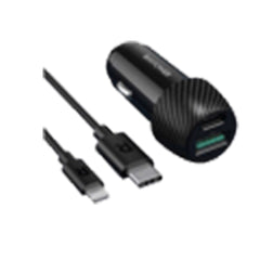 شاحن سيارة RAVPower RP-VC031 إجمالي 44 واط + مجموعة 1 متر باللون الأسود 