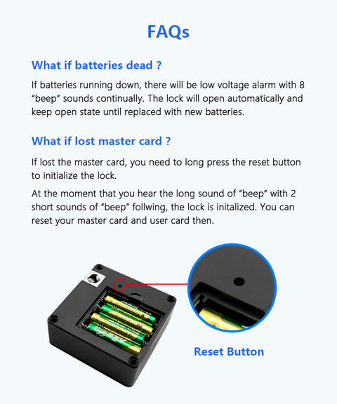 غوبيتا Y100C، قفل خزانة ذكي بالبطاقة للأدراج والخزائن الخشبية، وصول مخفي بالبطاقة – أسود