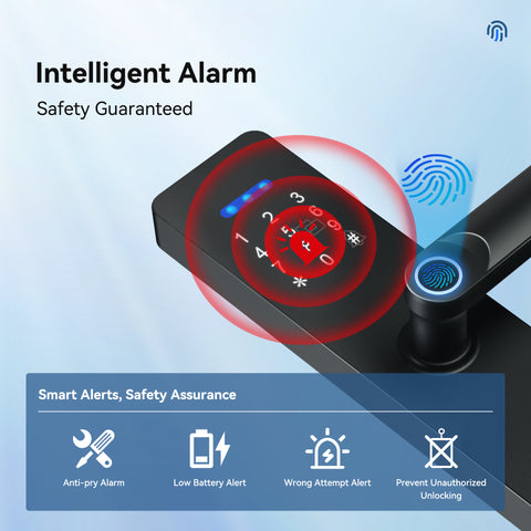 غوبيتا N003، قفل ذكي واي فاي TUYA للأبواب الخشبية مع بصمة الإصبع وRFID ورمز المرور