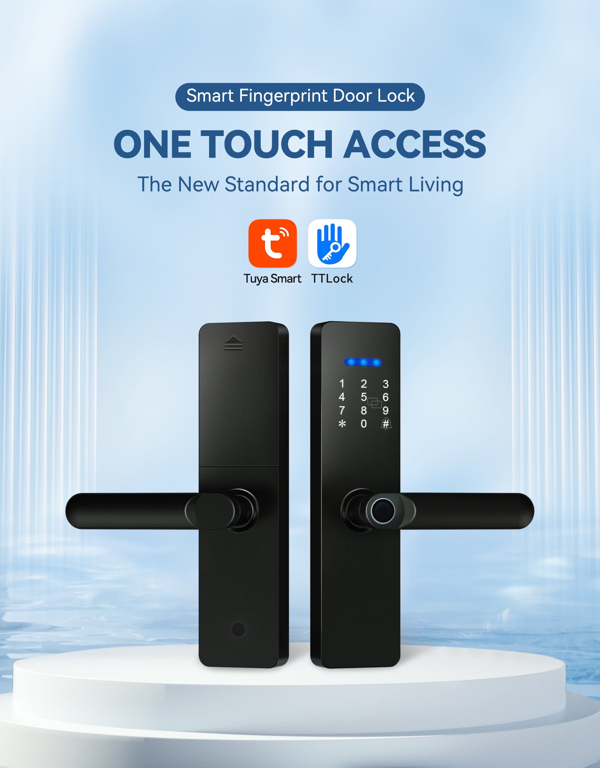 غوبيتا N003، قفل ذكي واي فاي TUYA للأبواب الخشبية مع بصمة الإصبع وRFID ورمز المرور