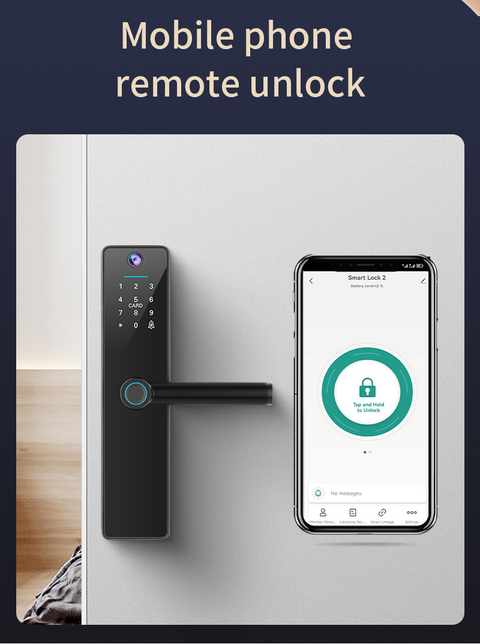 غوبيتا FY16، قفل ذكي واي فاي TUYA مع كاميرا للأبواب الخشبية، بصمة الإصبع، RFID والتحكم عبر التطبيق