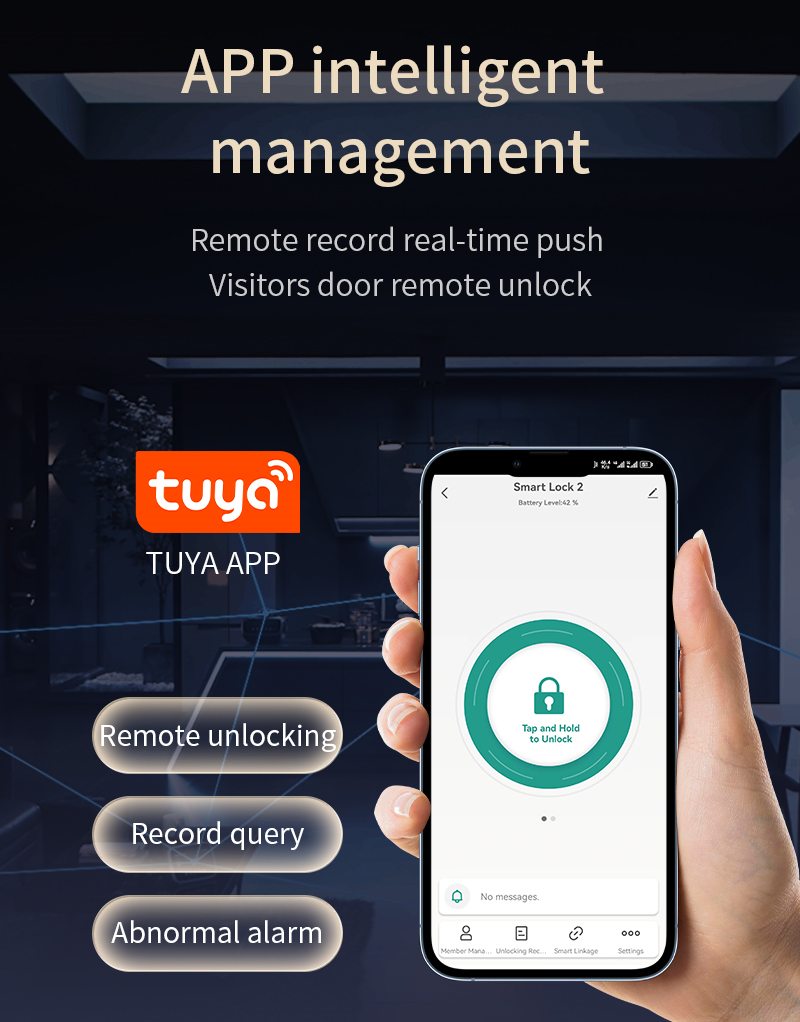 غوبيتا FY16، قفل ذكي واي فاي TUYA مع كاميرا للأبواب الخشبية، بصمة الإصبع، RFID والتحكم عبر التطبيق