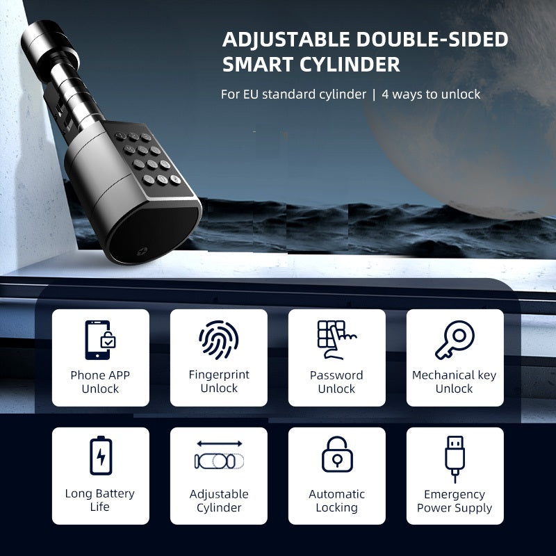غوبيتا، قفل أسطواني ذكي للأبواب الخشبية مع تطبيق TUYA بلوتوث، بصمة الإصبع، البطاقة ورمز المرور