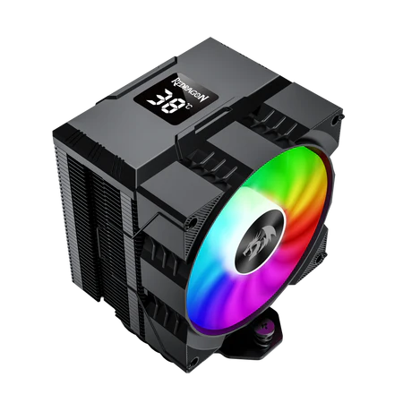 ريدراجون CC-1014، مبرد معالج مع شاشة عرض درجة الحرارة، مروحة RGB بحجم 9 سم – أسود