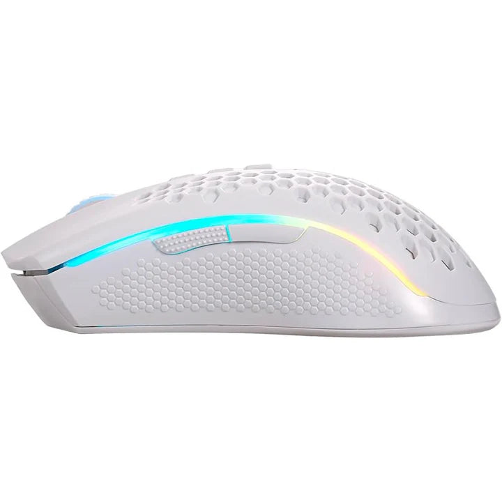 ريدراجون M808، فأرة ألعاب KS Storm Pro مزدوجة الوضع (سلكية & لاسلكية) بإضاءة RGB – أبيض