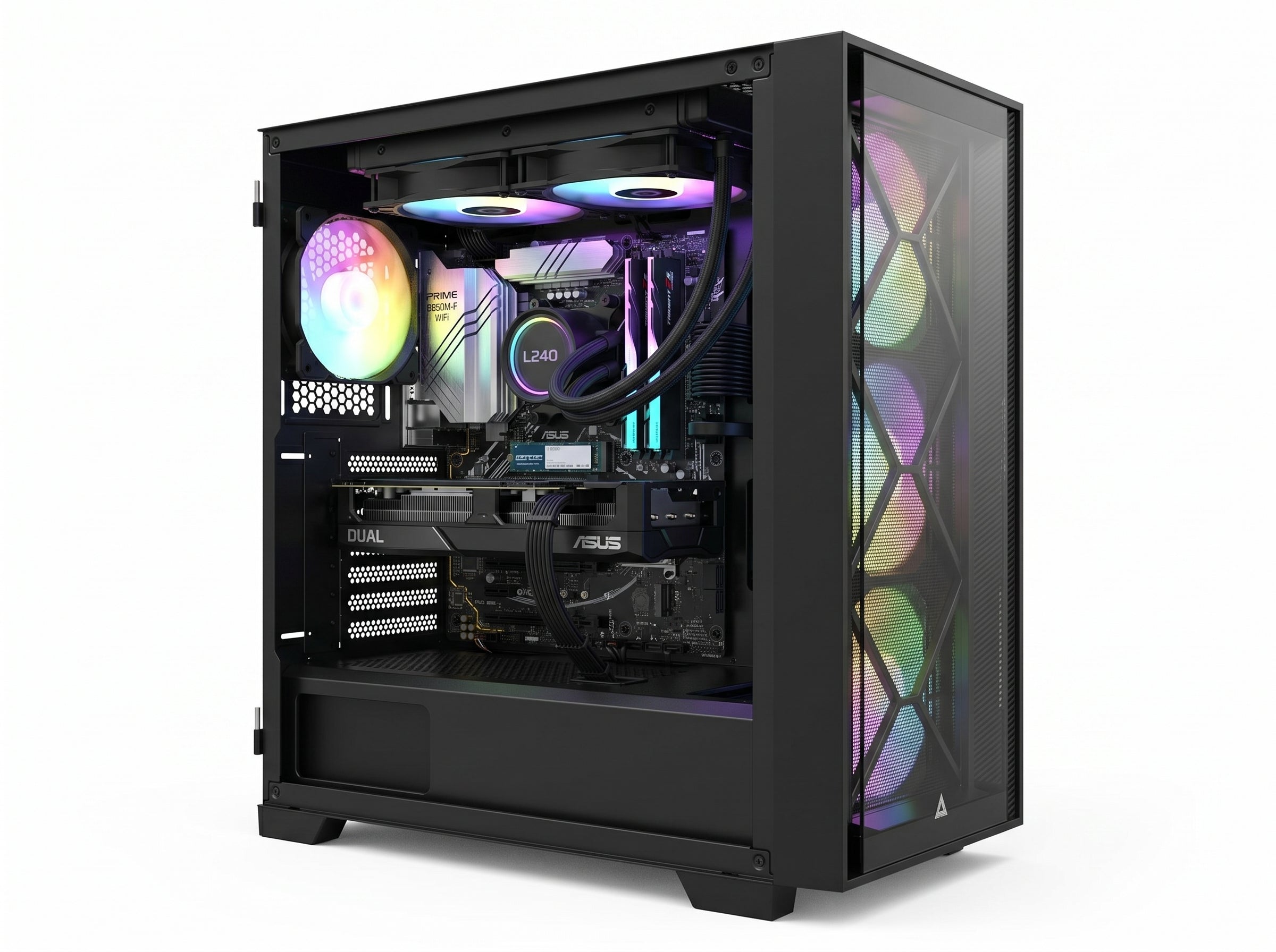 تجميعة كمبيوتر ألعاب قيمنق (Ryzen 7 7800X3D, RTX 5060 Ti 16GB) – رام 16 جيجابايت DDR5، هارد 1 تيرا بايت NVMe، مع نظام Windows 11 Pro