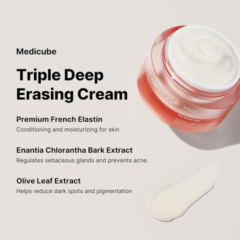 medicube Triple Collagen Cream - Hydrating & Firming Moisturizer with Hyaluronic Acid, Premium Elastin, Shea Butter - Wrinkle Care & Boosts Elasticity - Korean Skincare