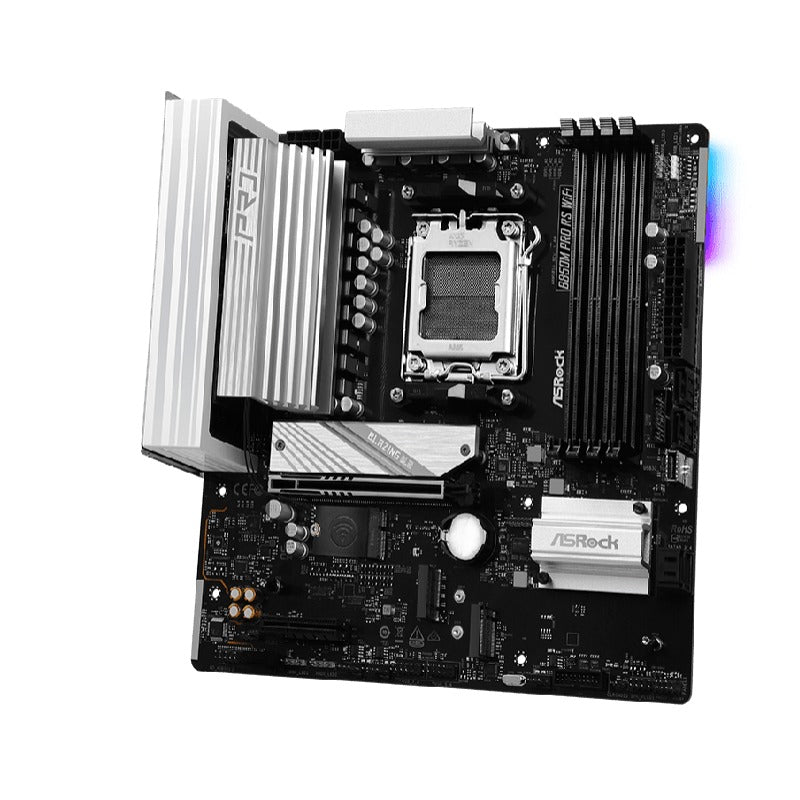 ASRock B850M Pro RS WiFi - AMD AM5 Micro-ATX Motherboard, DDR5, WiFi 6E, PCIe 5.0