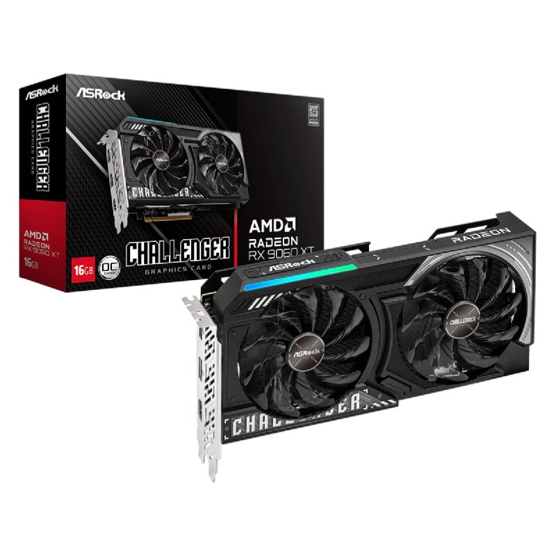 ASRock Radeon RX 9060 XT Challenger, 16GB GDDR6 OC Graphics Card