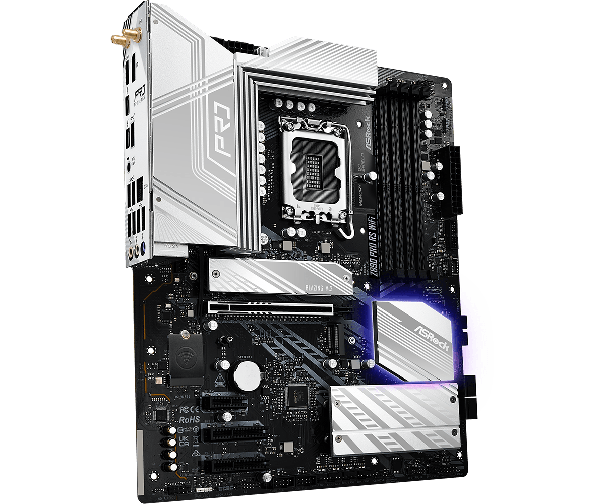 ASRock Z890 Pro RS WiFi - Intel LGA1851 ATX Motherboard, DDR5, WiFi 6E, PCIe 5.0