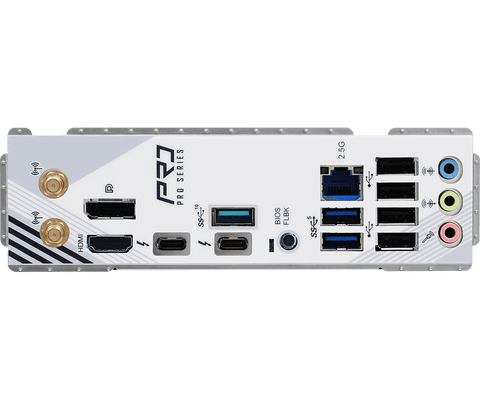أس روك Z890 Pro RS WiFi وايت - لوحة أم Intel LGA1851 ATX، DDR5، WiFi 6E، Thunderbolt 4