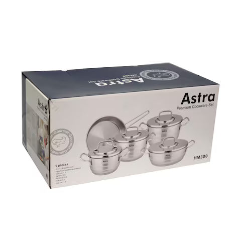 ASTRA PREMIUM 9 PCS 18/10 STAINLESS STEEL SET HM300, Turkey