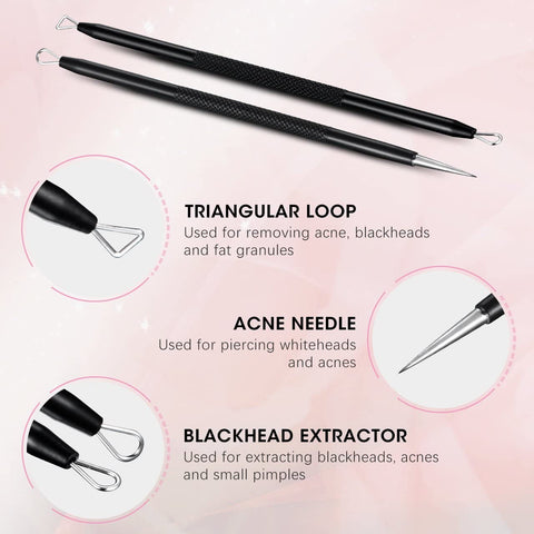 ATMOKO ELLESYE 6-Piece Blackhead Remover Tool Kit – Stainless Steel Pimple Popper Set