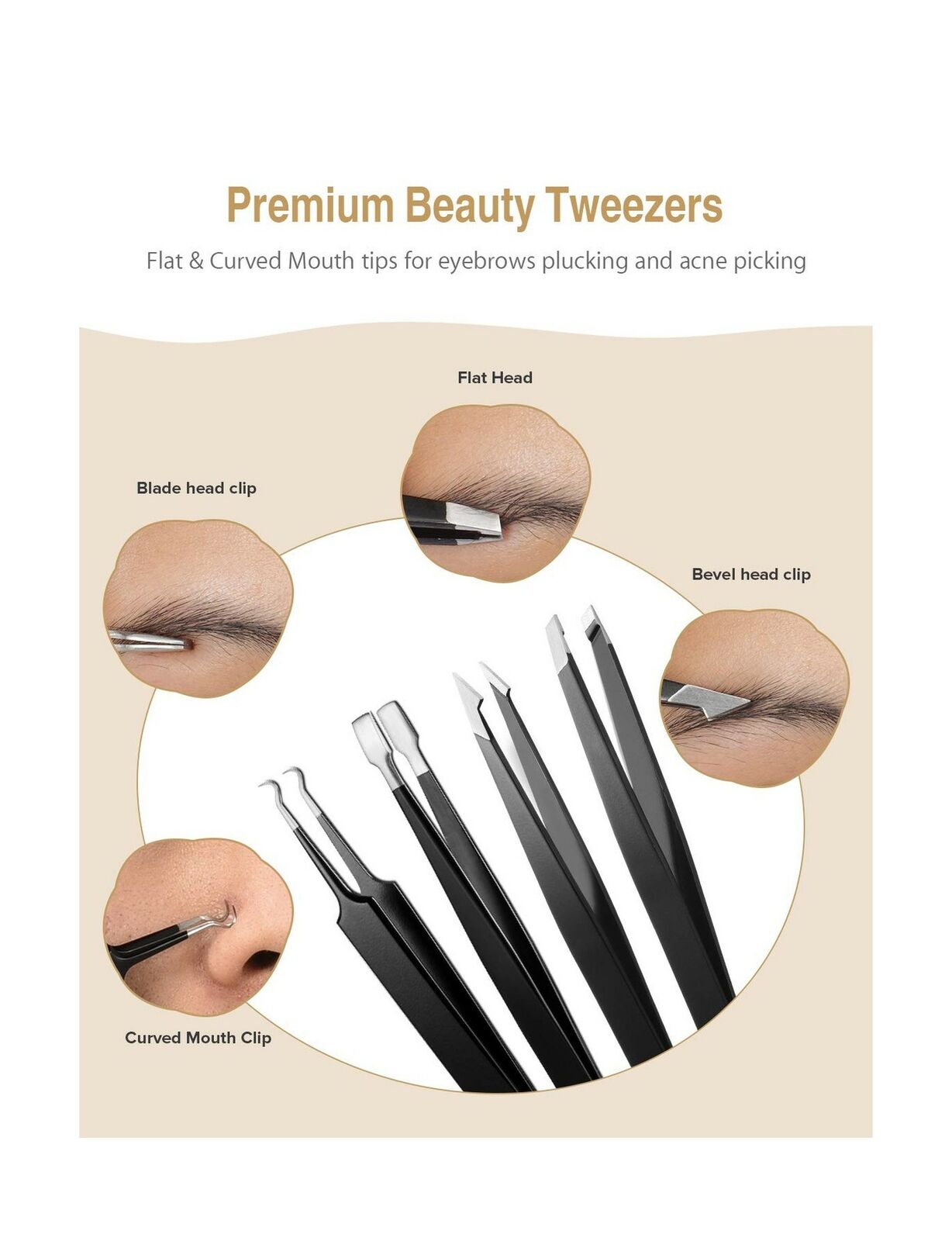 ATMOKO 12-Piece ESD Precision Tweezer Set – Anti-Static Stainless Steel Tools