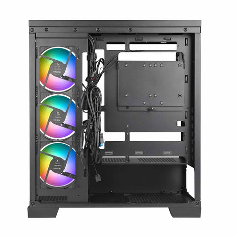AZZA COVE Black ATX Mid Tower PC Case with 4 ARGB Fans Support Top 360 cooler - usb type C