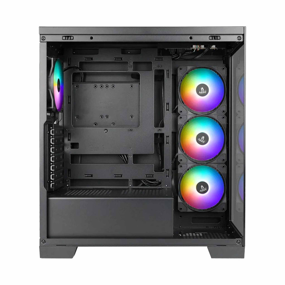 AZZA COVE Black ATX Mid Tower PC Case with 4 ARGB Fans Support Top 360 cooler - usb type C