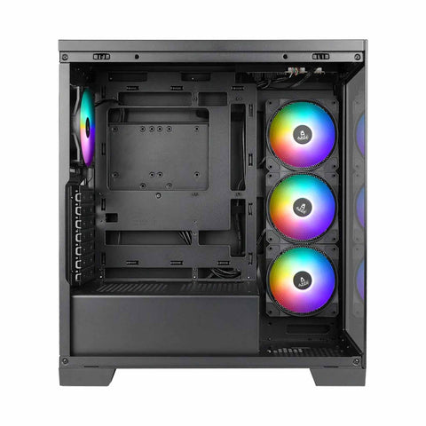 AZZA COVE Black ATX Mid Tower PC Case with 4 ARGB Fans Support Top 360 cooler - usb type C