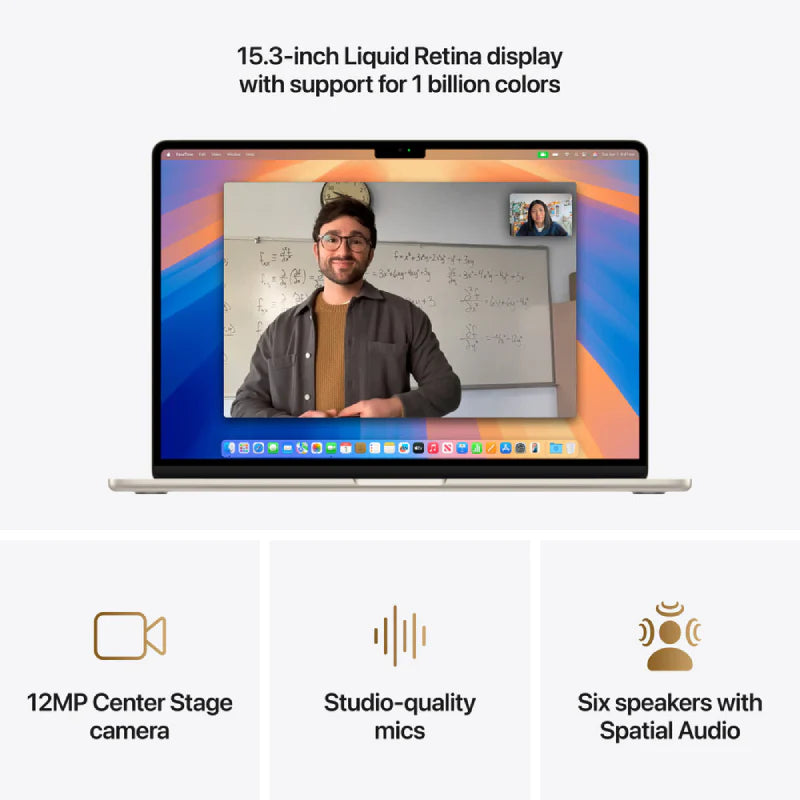 Apple MacBook Air - 15.3" / M4 / 10-Core CPU / 10-Core GPU / 16-Core Neural Engine / 16GB RAM / 512GB SSD / Starlight / 1YW