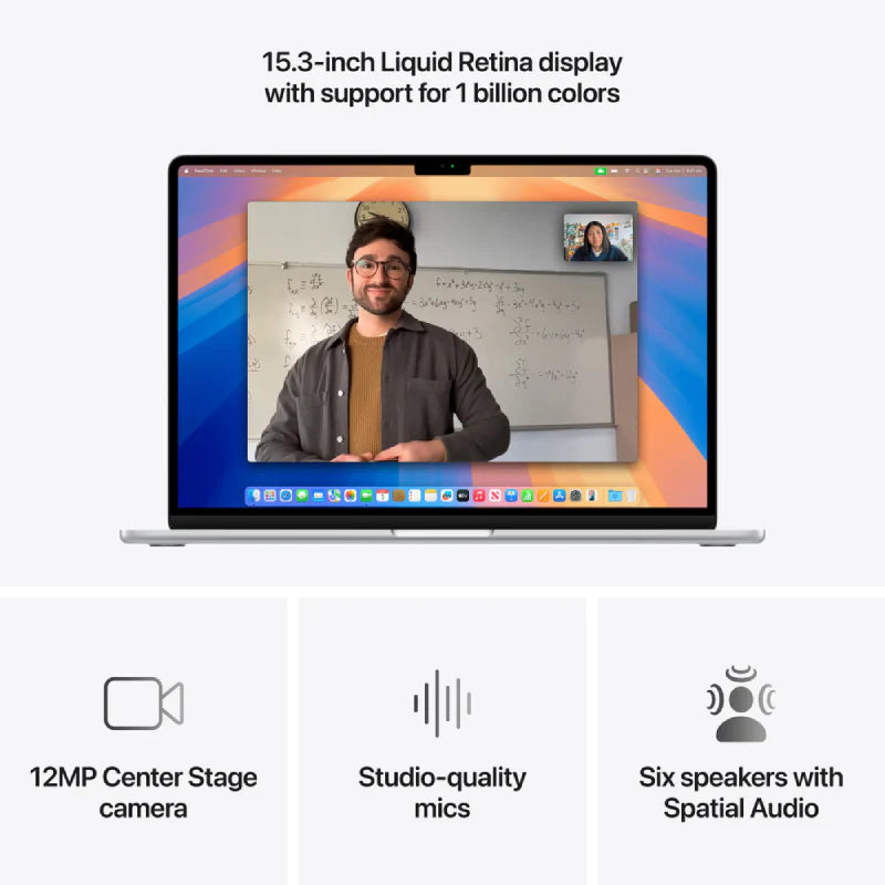 Apple MacBook Air 15.3" M4 10-core CPU, 10-core GPU 16‑core Neural Engine 16GB RAM 512GB SSD - SILVER