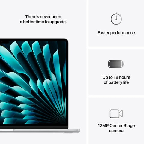 Apple MacBook Air 15.3" M4 10-core CPU, 10-core GPU 16‑core Neural Engine 16GB RAM 512GB SSD - SILVER