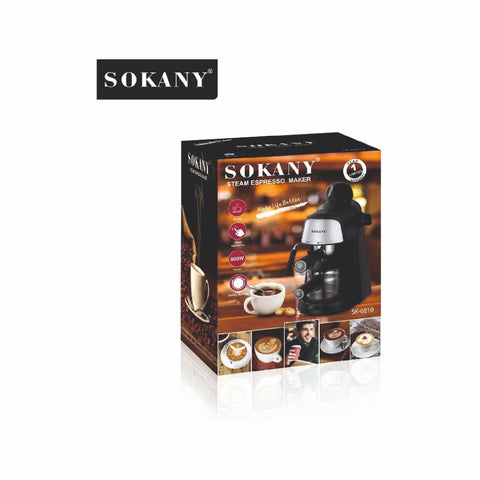 SOKANY Steam Espresso Maker Coffee Machine 800W with Safety Valve (Model SK-6810)