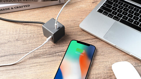 Allocacoc USB Cube Extended PD GaN 65W Charger - UK, Grey