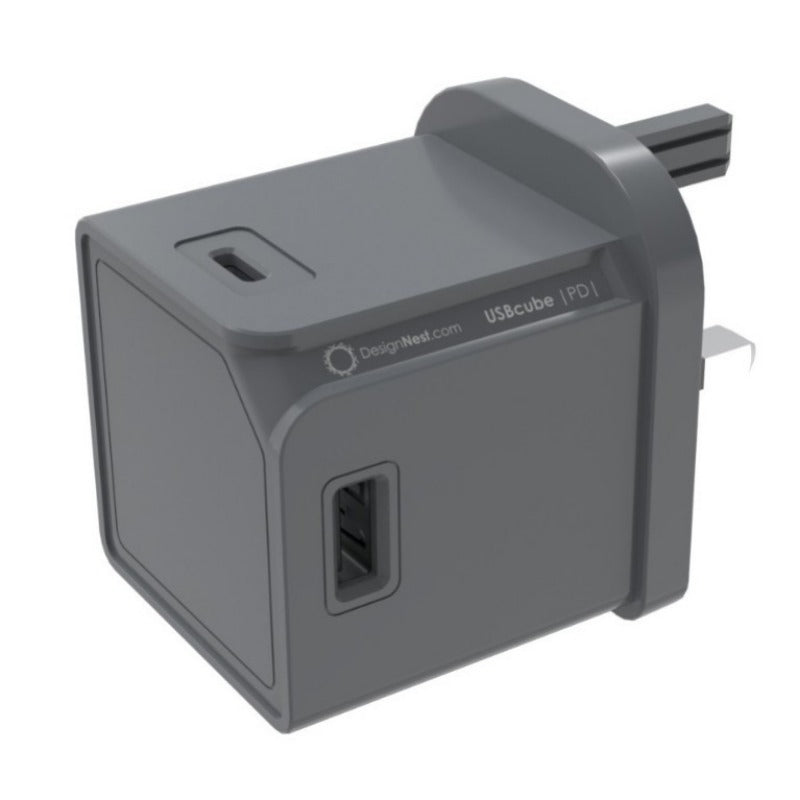 Allocacoc USB Cube Original PD GaN 65W - UK, Grey